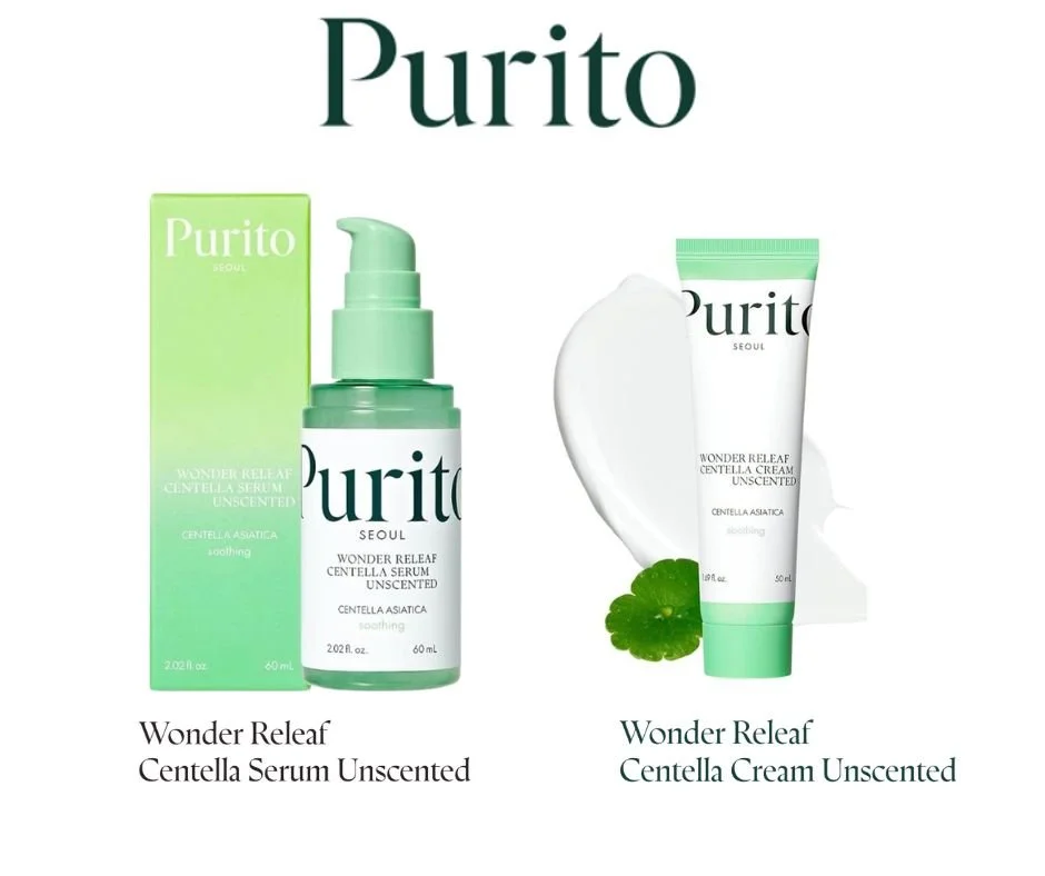 Purito Wonder Relief Unscented Cream and Serum